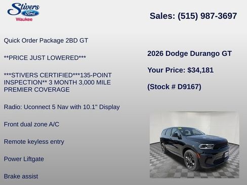 Used 2026 Dodge Durango GT AWD/4WD image 8