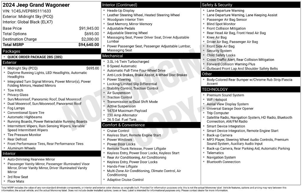 Used 2024 Jeep Grand Wagoneer Series I AWD/4WD image 4