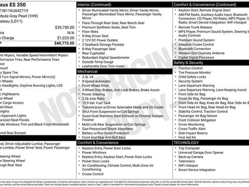 Used 2019 Lexus ES 350 350 image 19