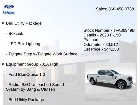 Certified 2023 Ford F150 Platinum w/ Equipment Group 701A High AWD/4WD image 10