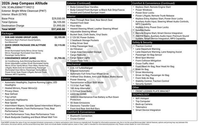 New 2026 Jeep Compass Latitude w/ Sun and Sound Group AWD/4WD image 9