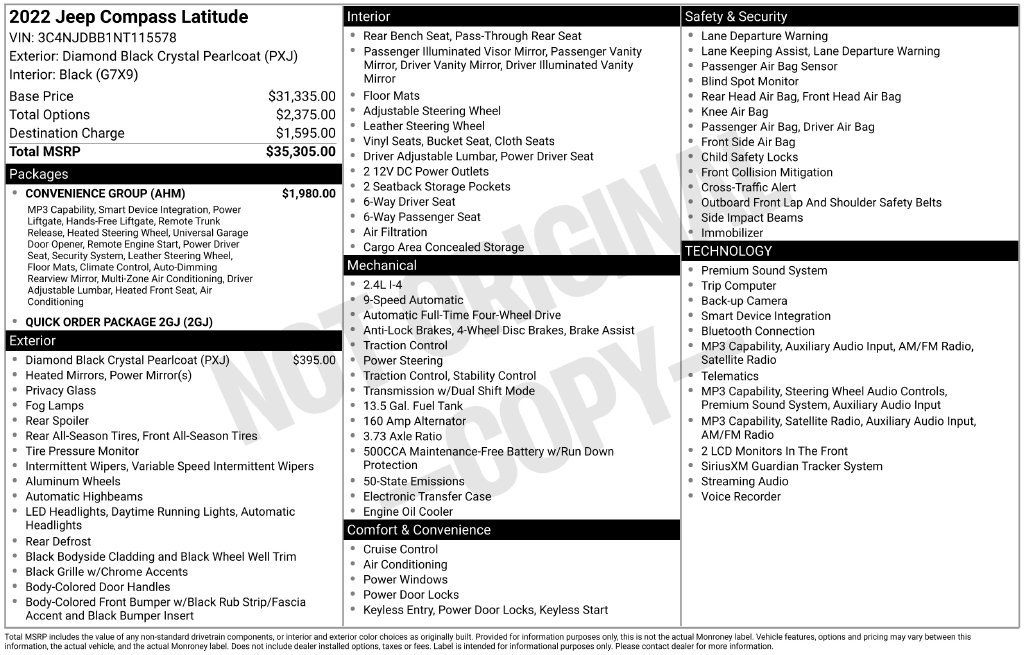 Used 2022 Jeep Compass Latitude w/ Convenience Group AWD/4WD image 4
