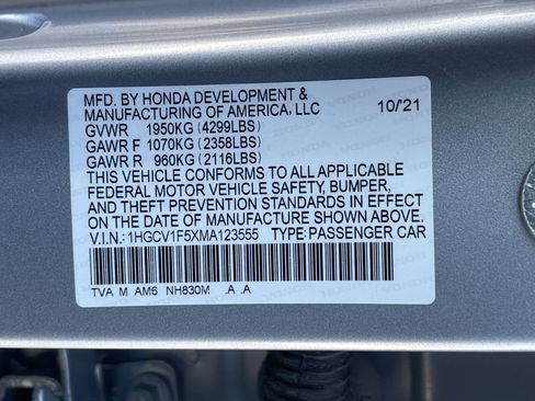 Certified 2021 Honda Accord EX-L image 36