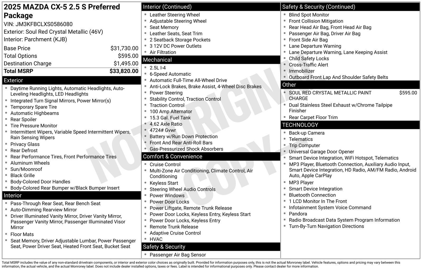 Certified 2025 MAZDA CX-5 AWD 2.5 S w/ Preferred Package image 28