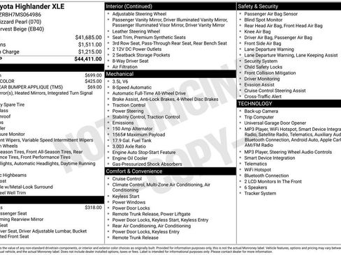 Certified 2021 Toyota Highlander XLE AWD/4WD image 11