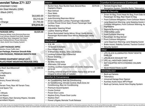 Used 2022 Chevrolet Tahoe Z71 w/ Luxury Package AWD/4WD image 40