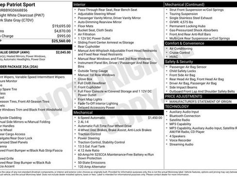 Used 2016 Jeep Patriot Sport w/ Power Value Group AWD/4WD image 11