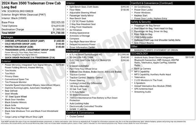 Used 2024 RAM 3500 Tradesman w/ Chrome Appearance Group AWD/4WD image 37