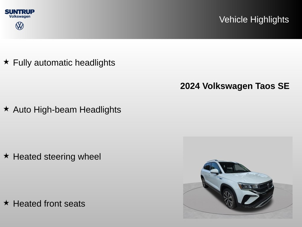 Used 2024 Volkswagen Taos SE w/ Panoramic Sunroof Package FWD image 16