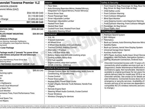 Used 2019 Chevrolet Traverse Premier w/ Redline Edition AWD/4WD image 9
