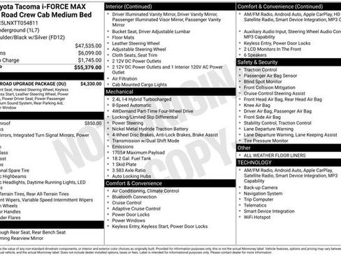 Used 2026 Toyota Tacoma TRD Off-Road w/ TRD Off Road Upgrade Package AWD/4WD image 12