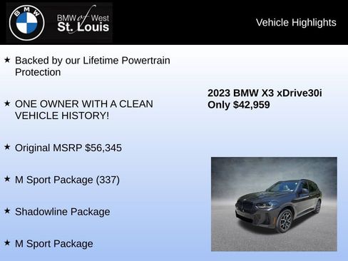Used 2023 BMW X3 xDrive30i w/ M Sport Package AWD/4WD image 8