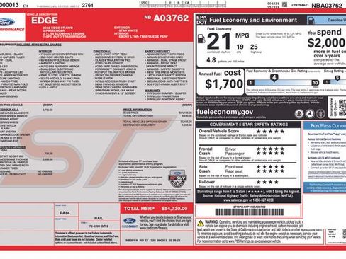 Used 2022 Ford Edge ST w/ Equipment Group 401A AWD/4WD image 39