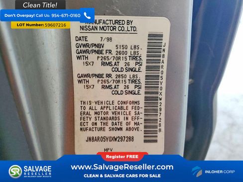 Used 1999 Nissan Pathfinder 4WD image 16