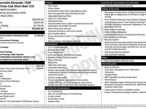 New 2026 Chevrolet Silverado 1500 Custom w/ Turbomax Blackout Package AWD/4WD image 2