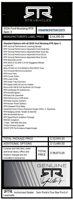 New 2026 Ford Mustang GT Premium w/ GT Performance Package RWD image 2