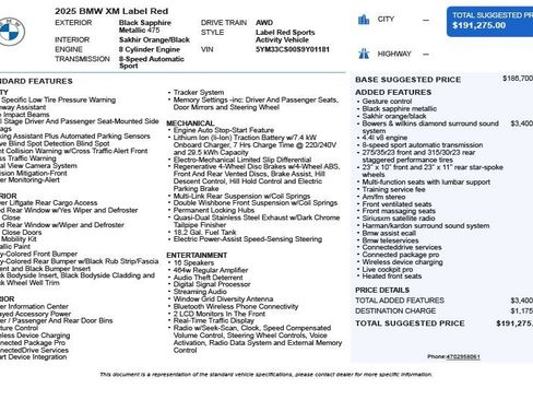 Used 2025 BMW XM Label Red image 3
