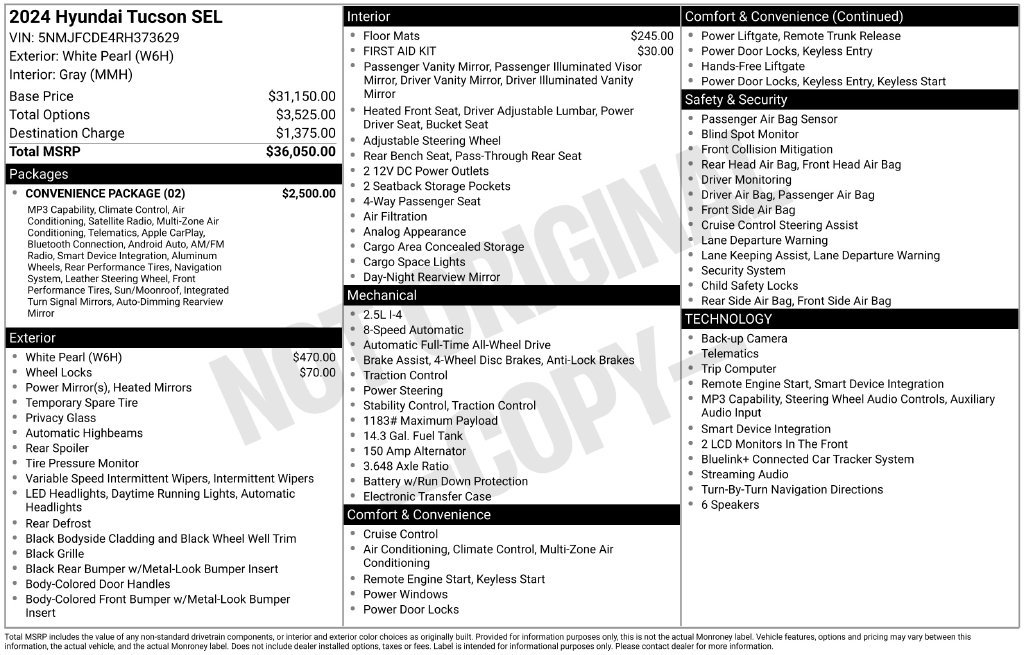 Certified 2024 Hyundai Tucson SEL w/ Convenience Package AWD/4WD image 16