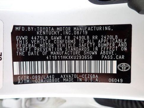 Certified 2019 Toyota Camry XLE image 20