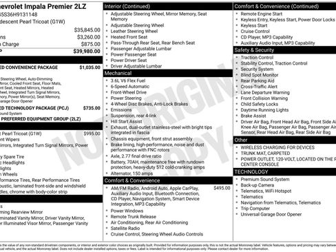 Used 2017 Chevrolet Impala Premier w/ Enhanced Convenience Package FWD image 1