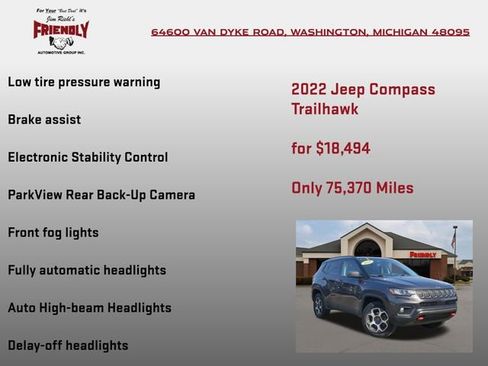 Used 2022 Jeep Compass Trailhawk w/ Trailhawk Convenience Group image 30