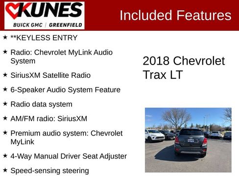 Used 2018 Chevrolet Trax LT w/ LT Convenience Package AWD/4WD image 3