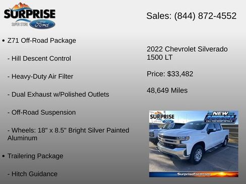 Used 2022 Chevrolet Silverado 1500 LT w/ Z71 Off-Road Package AWD/4WD image 18