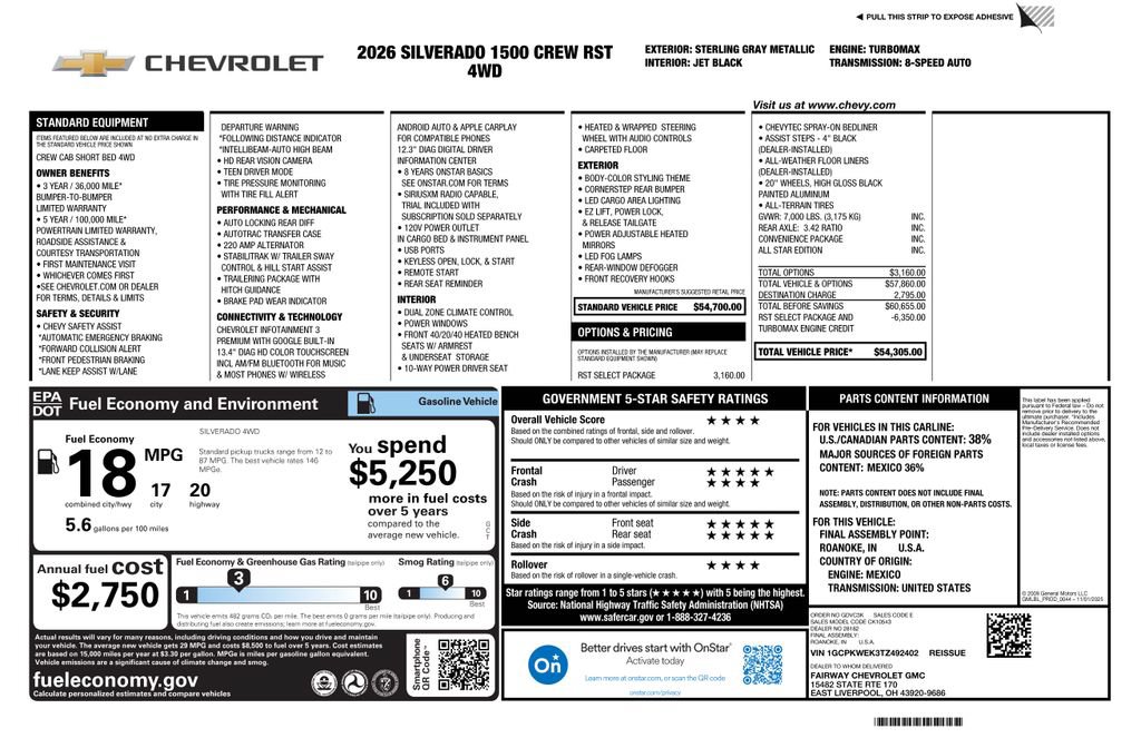 New 2026 Chevrolet Silverado 1500 RST w/ RST Select Package AWD/4WD image 4