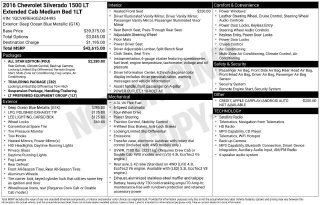Used 2016 Chevrolet Silverado 1500 LT w/ All Star Edition AWD/4WD image 12
