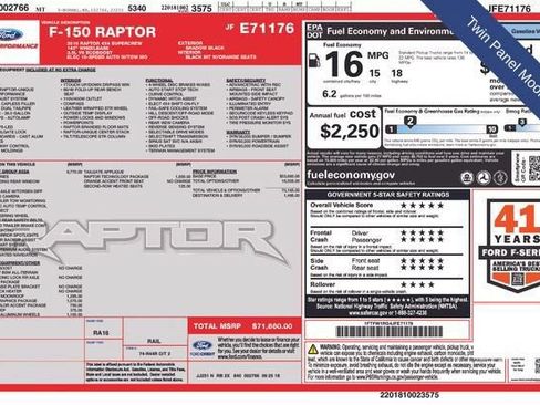 Used 2018 Ford F150 Raptor w/ Equipment Group 802A Luxury AWD/4WD image 26