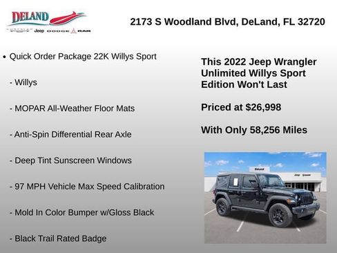 Used 2022 Jeep Wrangler Unlimited Sport AWD/4WD image 8