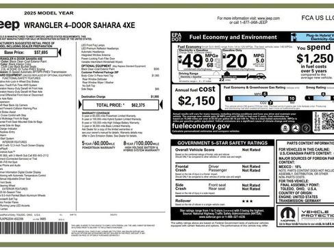Used 2025 Jeep Wrangler Unlimited Sahara AWD/4WD image 4