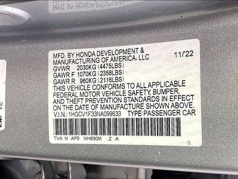 Certified 2022 Honda Accord Sport image 33