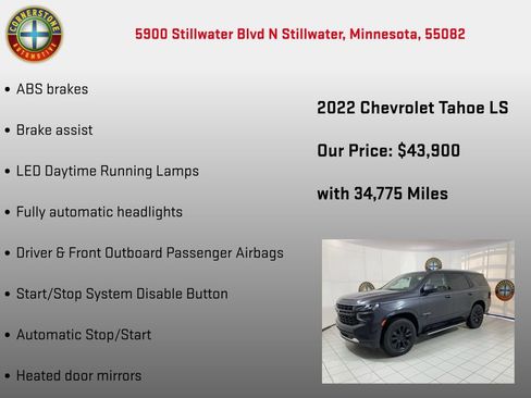 Used 2022 Chevrolet Tahoe LS w/ Driver Alert Package image 20