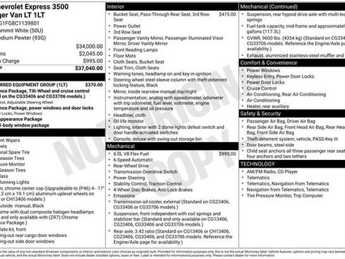 Used 2012 Chevrolet Express 3500 LT w/ LT Preferred Equipment Group RWD image 7