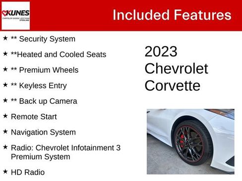 Used 2023 Chevrolet Corvette Stingray Premium Cpe w/ Z51 Performance Package RWD image 4