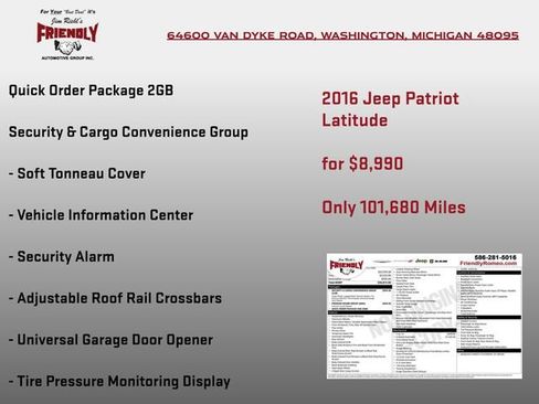 Used 2016 Jeep Patriot Latitude FWD image 3