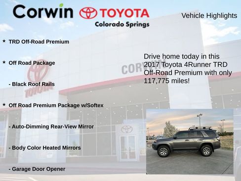 Used 2017 Toyota 4Runner TRD Off-Road Premium AWD/4WD image 6