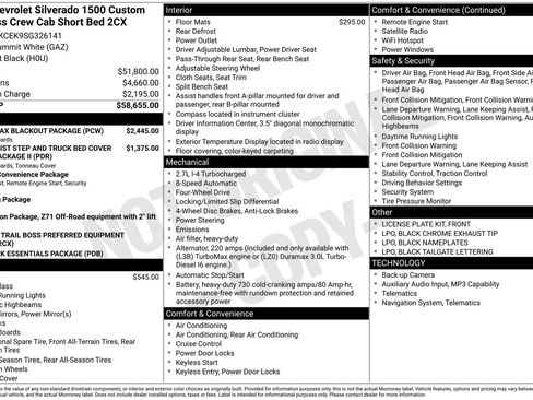 Used 2025 Chevrolet Silverado 1500 Custom Trail Boss w/ Turbomax Blackout Package image 8