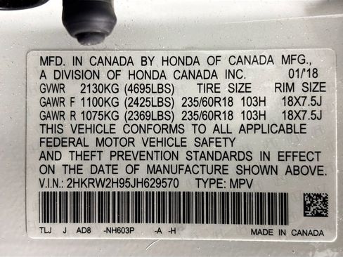 Certified 2018 Honda CR-V Touring image 27