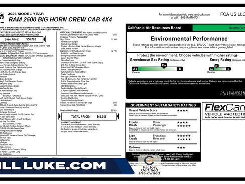 Certified 2026 RAM 2500 Big Horn AWD/4WD image 1