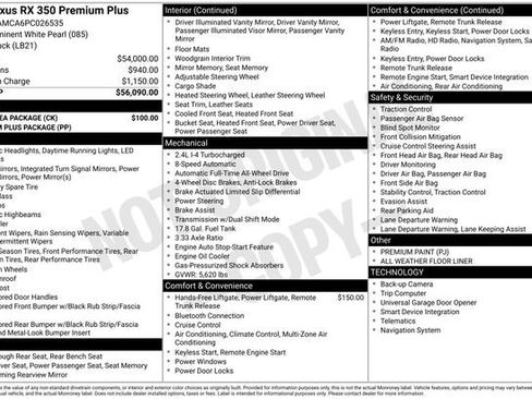 Certified 2023 Lexus RX 350 Premium Plus w/ Cold Area Package image 14