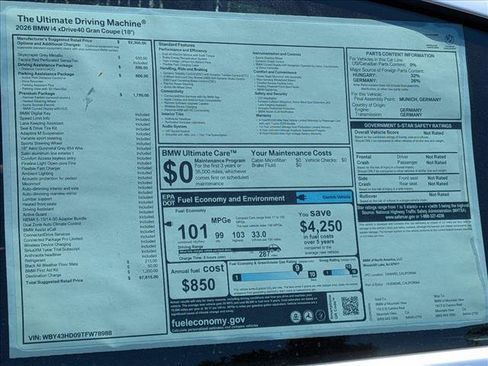 New 2026 BMW i4 xDrive40i w/ Premium Package AWD/4WD image 20