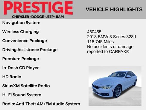 Used 2018 BMW 328d Sedan RWD image 2