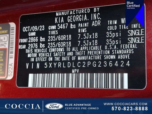 Used 2023 Kia Sorento S w/ Panoramic Sunroof Package image 28