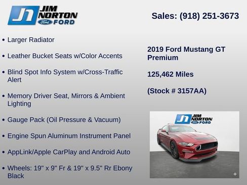 Used 2019 Ford Mustang GT Premium w/ GT Performance Package RWD image 15