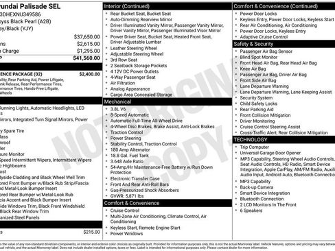 Used 2022 Hyundai Palisade SEL w/ Convenience Package AWD/4WD image 14