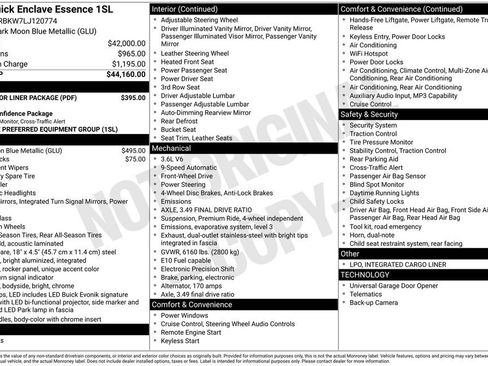 Used 2020 Buick Enclave Essence w/ LPO, Floor Liner Package image 2