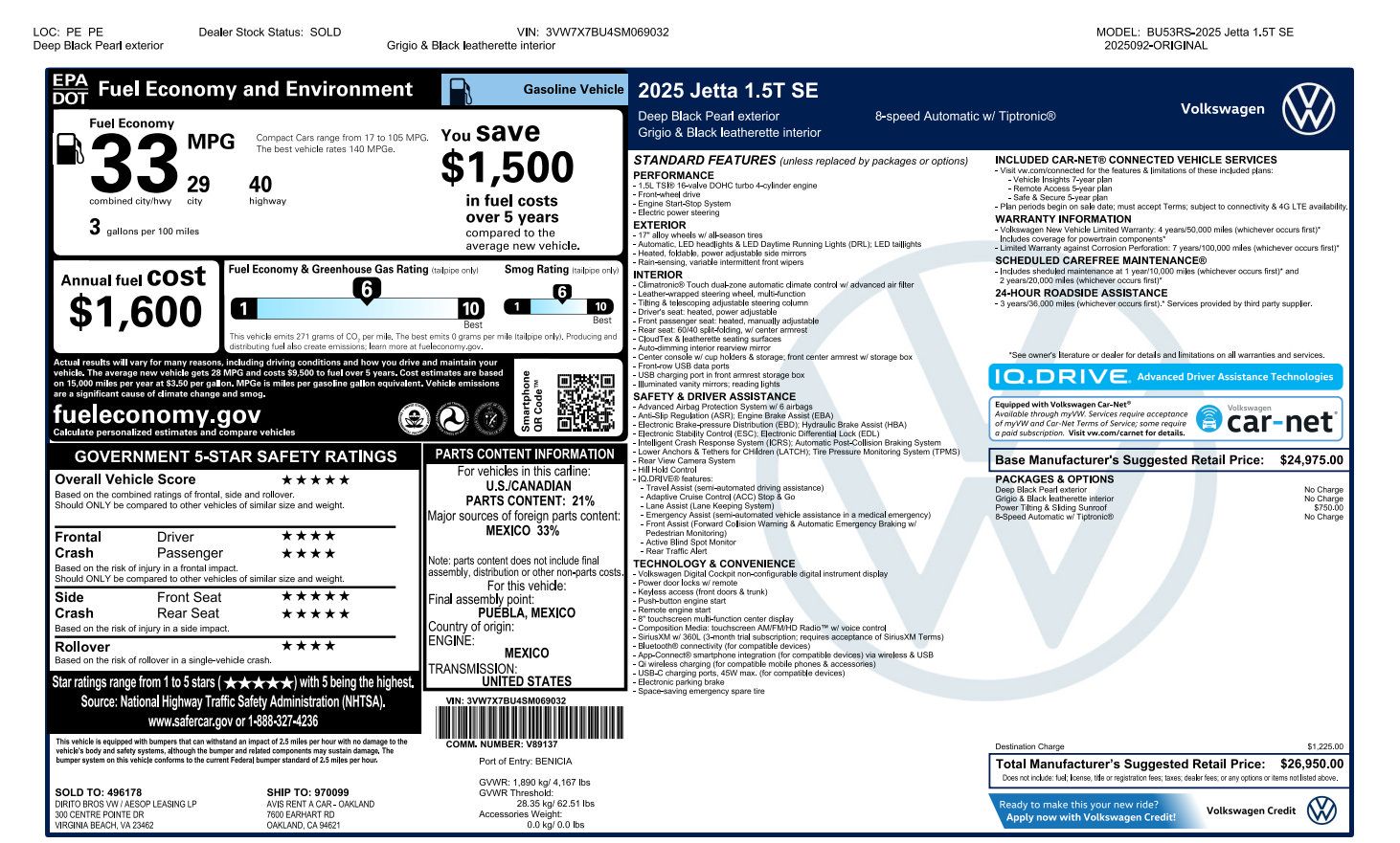 Used 2025 Volkswagen Jetta SE FWD image 32