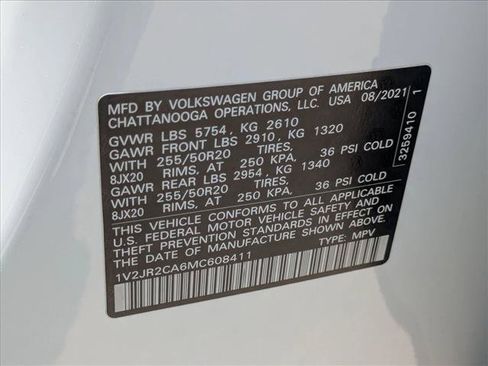 Used 2021 Volkswagen Atlas SE w/ Panoramic Sunroof Package FWD image 26